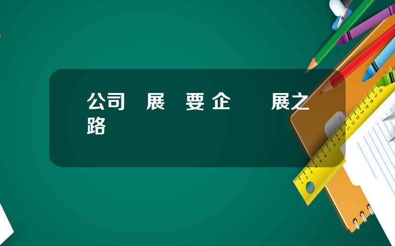 公司發展綱要 企業發展之路